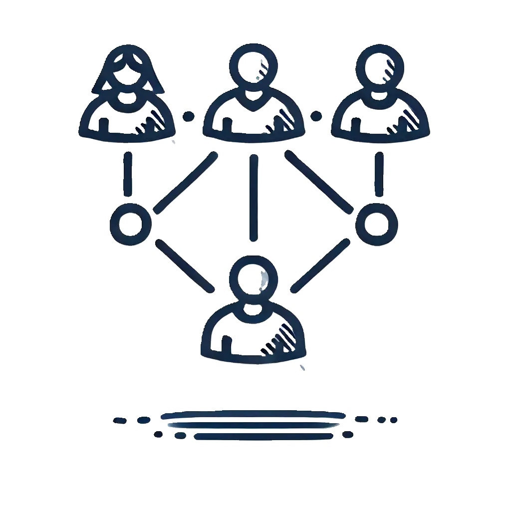 cdmo network of 4 people in blue
